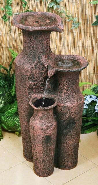 Primrose Garden Patio Outdoor Water Feature Sama Cascading Jars Polyresin H84cm in Copper - image 1