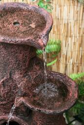 Primrose Garden Patio Outdoor Water Feature Sama Cascading Jars Polyresin H84cm in Copper - thumbnail 6