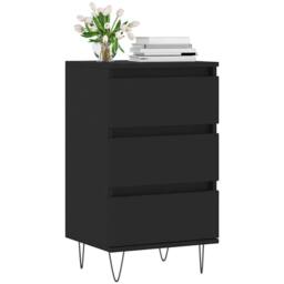 Berkfield Home Sideboard Black 40x35x70 cm Engineered Wood - Size: 40 x 35 x 70 cm - thumbnail 4