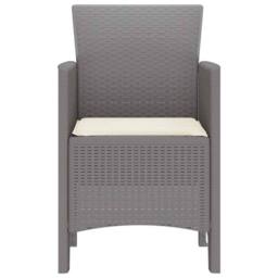 Berkfield Home Garden Chair Set of 2 Light Grey & Cream White Polypropylene - thumbnail 6