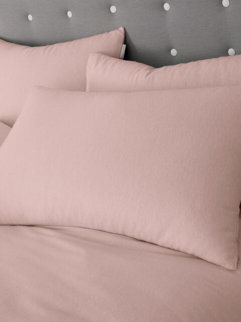 Catherine Lansfield 'Brushed Cotton' Pillowcase Pair in Pink - Size: Standard Pillow Case - image 1