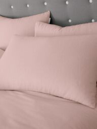 Catherine Lansfield 'Brushed Cotton' Pillowcase Pair in Pink - Size: Standard Pillow Case
