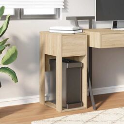 Berkfield Home Computer Tower Stand with Drawer Sonoma Oak 30x44x74 cm in Brown - Size: 30 x 44 x 74 cm - thumbnail 3