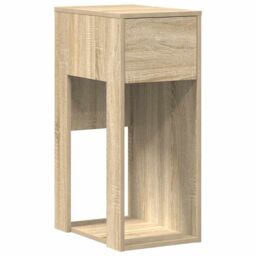 Berkfield Home Computer Tower Stand with Drawer Sonoma Oak 30x44x74 cm in Brown - Size: 30 x 44 x 74 cm - thumbnail 2