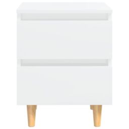 Berkfield Home Bed Cabinets & Pinewood Legs 2 pcs High Gloss White 40x35x50cm - Size: 40 x 35 x 50 cm - thumbnail 4
