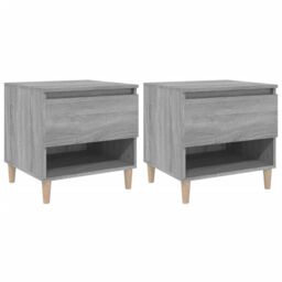 Berkfield Home Bedside Tables 2 pcs Grey Sonoma 50x46x50 Engineered Wood - thumbnail 2