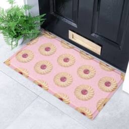 Artsy Mats Jam Biscuit Indoor/Outdoor Doormat (70x40cm) in Pale Pink - Size: 40 cm x 70 cm