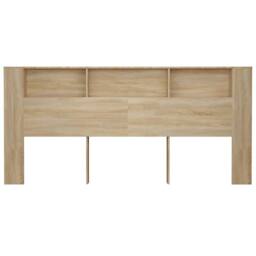 Berkfield Home Headboard Cabinet Sonoma Oak 220x18.5x104.5 cm in Tan - thumbnail 4