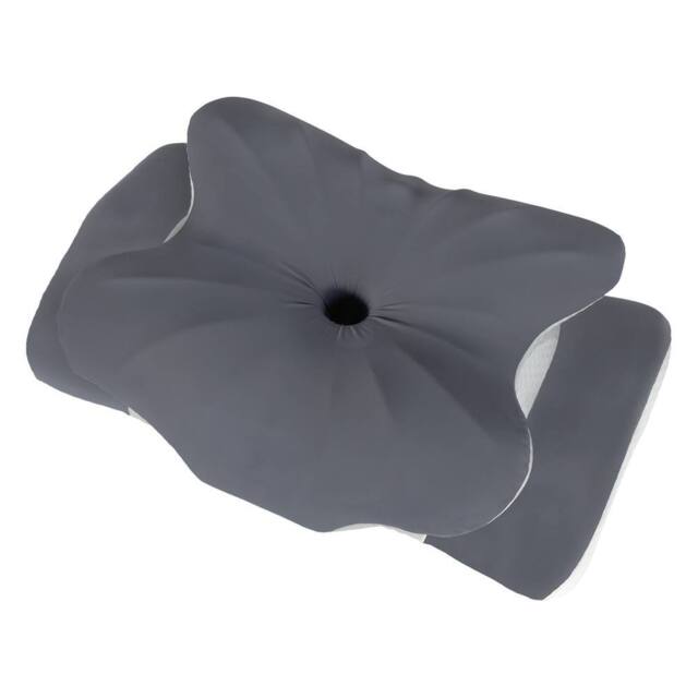 Lavio Ergonomic Butterfly Neck Pillow Side Back Stomach Sleepers Washable in Grey - image 1