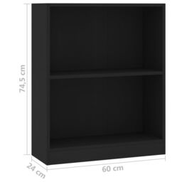 Berkfield Home Bookshelf Black 60x24x74.5 cm Engineered Wood - thumbnail 6