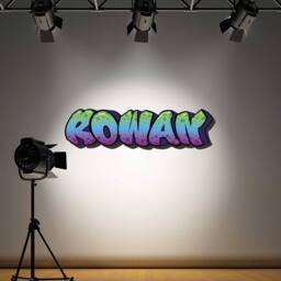 60 SECOND MAKEOVER Personalised Graffiti Name Purple Green Blue Wall Sticker Decal 100cm - thumbnail 4