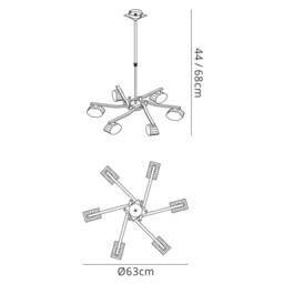 Netlighting Alfa Telescopic 6 Light G9 Polished Brass (Short Rod Included) in Yellow - thumbnail 6