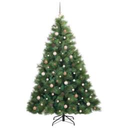 Berkfield Home Artificial Christmas Tree with 300 LEDs Green 210 cm PE & PVC - thumbnail 4