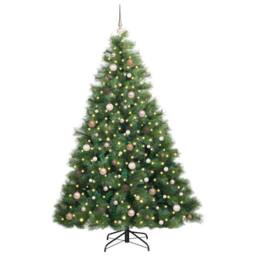 Berkfield Home Artificial Christmas Tree with 300 LEDs Green 210 cm PE & PVC - thumbnail 3