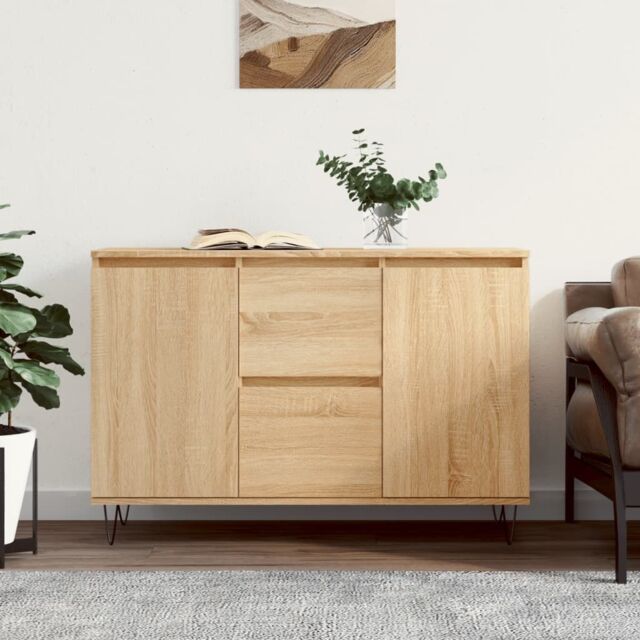 Berkfield Home Sideboard Sonoma Oak 104x35x70 cm Engineered Wood in Brown - Size: 104 x 35 x 70 cm - image 1