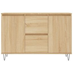 Berkfield Home Sideboard Sonoma Oak 104x35x70 cm Engineered Wood in Brown - Size: 104 x 35 x 70 cm - thumbnail 5