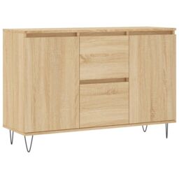 Berkfield Home Sideboard Sonoma Oak 104x35x70 cm Engineered Wood in Brown - Size: 104 x 35 x 70 cm - thumbnail 2