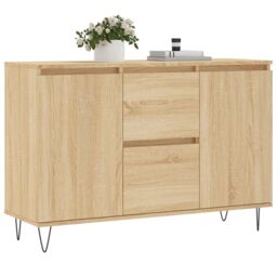 Berkfield Home Sideboard Sonoma Oak 104x35x70 cm Engineered Wood in Brown - Size: 104 x 35 x 70 cm - thumbnail 3