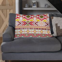 Benjamin Tate Design Aztec American Indian Pattern Blanket in Natural - Size: 120 cm x 150 cm - thumbnail 2