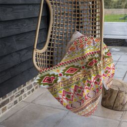 Benjamin Tate Design Aztec American Indian Pattern Blanket in Natural - Size: 120 cm x 150 cm - thumbnail 4