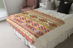 Benjamin Tate Design Aztec American Indian Pattern Blanket in Natural - Size: 120 cm x 150 cm - thumbnail 3