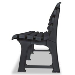 Berkfield Home Garden Bench 145.5 cm Plastic Anthracite in Black - thumbnail 3