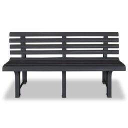 Berkfield Home Garden Bench 145.5 cm Plastic Anthracite in Black - thumbnail 2