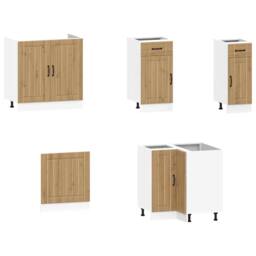 Berkfield Home 11 Piece Kitchen Cabinet Set Lucca Artisan Oak Engineered Wood in Brown - thumbnail 4
