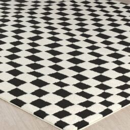 Livabliss Freud-Modern Black Ivory Brown High Pile Checkered Living Dining Rug - Size: 120 cm x 170 cm - thumbnail 6