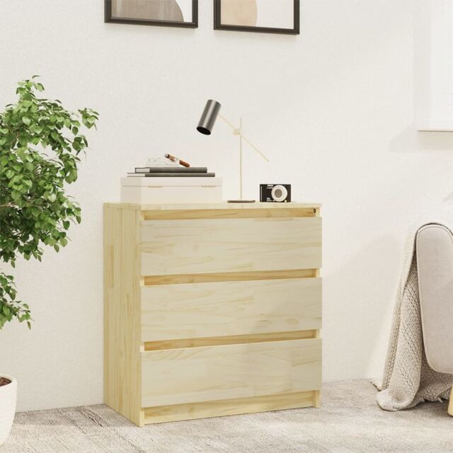Berkfield Home Bedside Cabinet 60x36x64 cm Solid Pinewood in Brown - Size: 60 x 36 x 64 cm - image 1