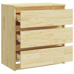 Berkfield Home Bedside Cabinet 60x36x64 cm Solid Pinewood in Brown - Size: 60 x 36 x 64 cm - thumbnail 6