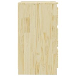 Berkfield Home Bedside Cabinet 60x36x64 cm Solid Pinewood in Brown - Size: 60 x 36 x 64 cm - thumbnail 5