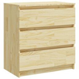 Berkfield Home Bedside Cabinet 60x36x64 cm Solid Pinewood in Brown - Size: 60 x 36 x 64 cm - thumbnail 2