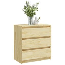 Berkfield Home Bedside Cabinet 60x36x64 cm Solid Pinewood in Brown - Size: 60 x 36 x 64 cm - thumbnail 3
