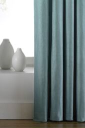 Paoletti Atlantic Twill Woven Eyelet Curtains in Duck Egg Blue - Size: 168 cm width x 183 cm drop - thumbnail 3