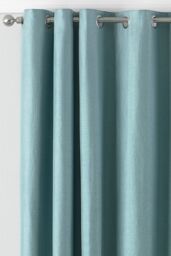 Paoletti Atlantic Twill Woven Eyelet Curtains in Duck Egg Blue - Size: 168 cm width x 183 cm drop - thumbnail 2