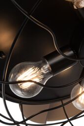 Living and Home 3 Blade Caged Farmhouse Style Fan Ceiling Light in Black - thumbnail 7