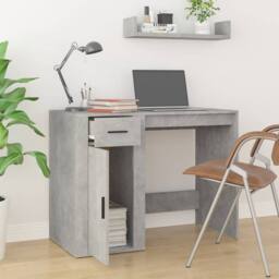 Berkfield Home Elegant Desk Concrete Grey 100x49x75 cm Engineered Wood - Size: 100 x 49 x 75 cm - thumbnail 1