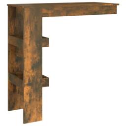 Berkfield Home Wall Bar Table Smoked Oak 102x45x103.5 cm Engineered Wood in Brown - thumbnail 5