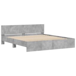 Berkfield Home Bed Frame without Mattress Concrete Grey 160x200 cm - thumbnail 4