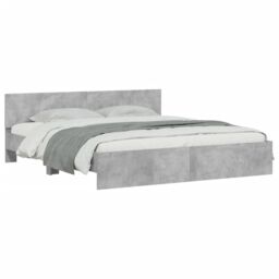 Berkfield Home Bed Frame without Mattress Concrete Grey 160x200 cm - thumbnail 3