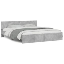 Berkfield Home Bed Frame without Mattress Concrete Grey 160x200 cm - thumbnail 2