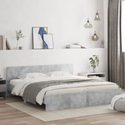 Berkfield Home Bed Frame without Mattress Concrete Grey 160x200 cm - thumbnail 1