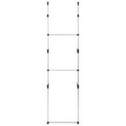 Berkfield Home Telescopic Wardrobe System with Rods Aluminium in Silver - thumbnail 5