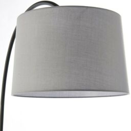 Loops 1.6m Curved Floor Lamp Matt Black & Grey Shade Free Standing Living Room Light - thumbnail 4