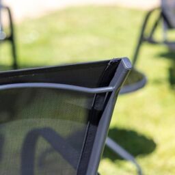 Hectare 6 Seater Dining Set With Parasol Reclining Chairs Glass Table in Black - thumbnail 6