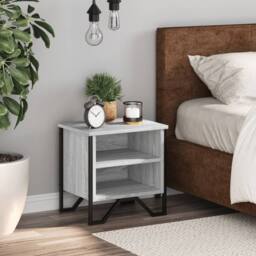 Berkfield Home Bedside Cabinet Grey Sonoma 40x30x40 cm Engineered Wood - Size: 40 x 30 x 40 cm - thumbnail 3