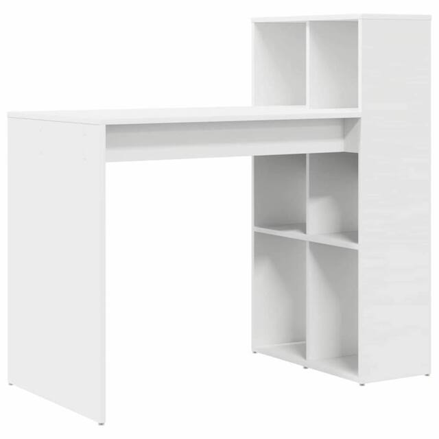 Berkfield Home Writing Desk White Engineered Wood Medium Storage Writing Desk - image 1