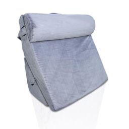 mysmartbuy Adjustable Bed Wedge Pillow - Sloping Soft Foam Cushion with Gel Infused Memory Foam, Removable Headrest or Lumbar Support & Cover in Grey - thumbnail 5