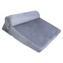 mysmartbuy Adjustable Bed Wedge Pillow - Sloping Soft Foam Cushion with Gel Infused Memory Foam, Removable Headrest or Lumbar Support & Cover in Grey - thumbnail 4